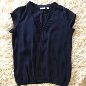Sheer navy blouse